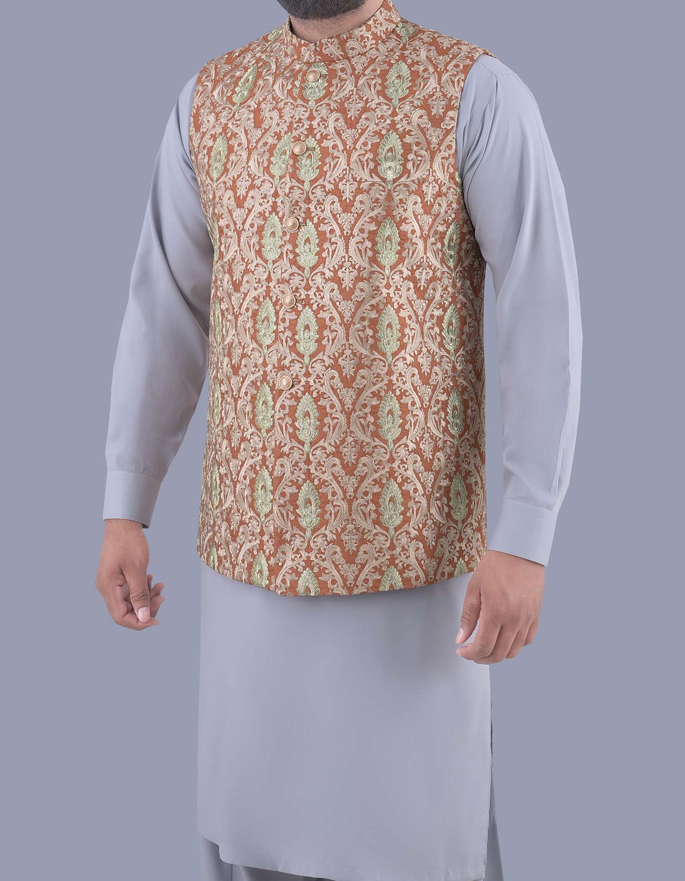 Orange Embroidery Waist Coat WC2232-40