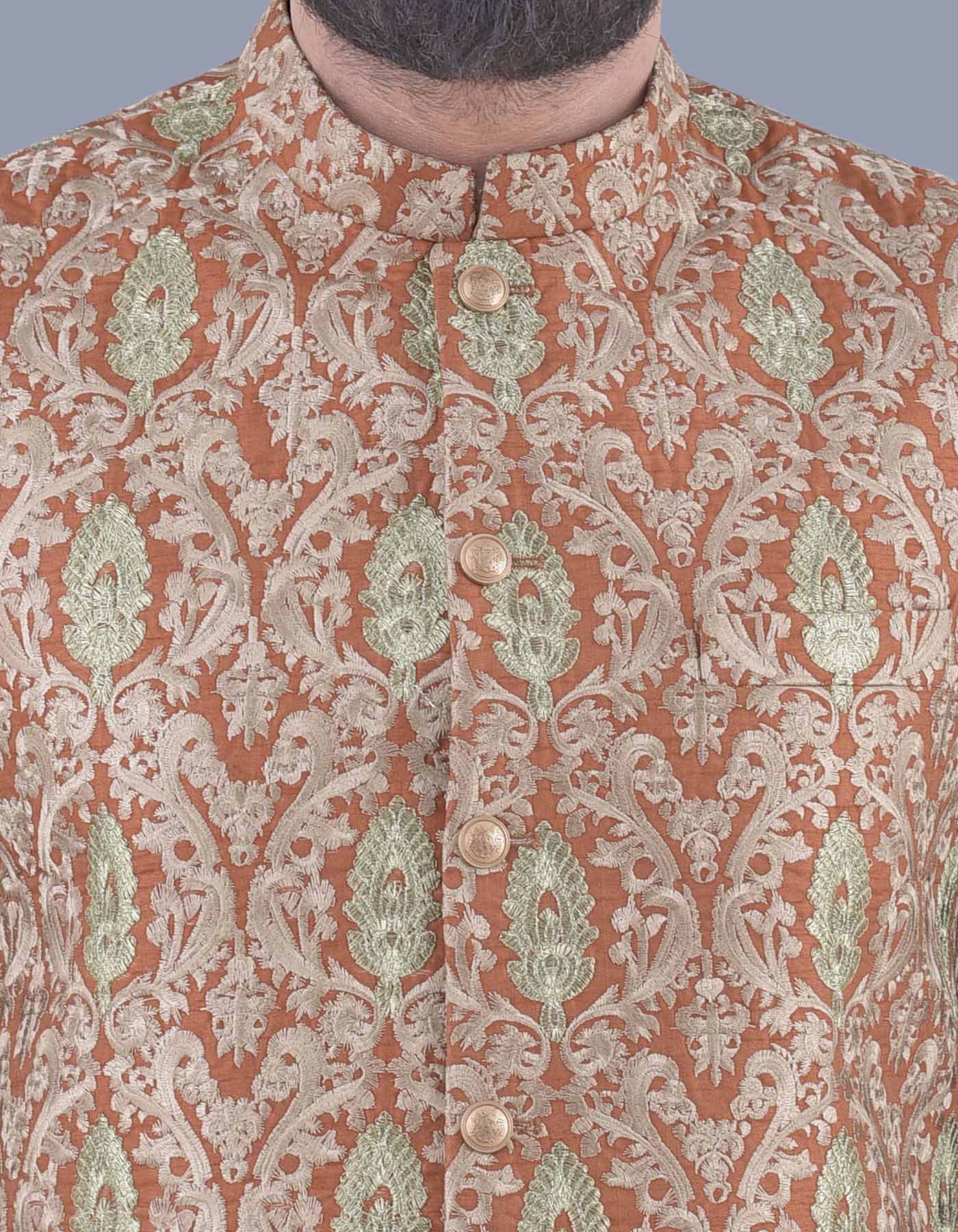 Orange Embroidery Waist Coat WC2232-38