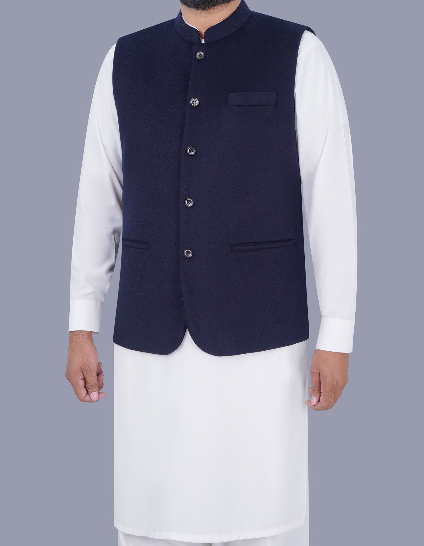 Navy Plain Waist Coat WC23100-13S-38