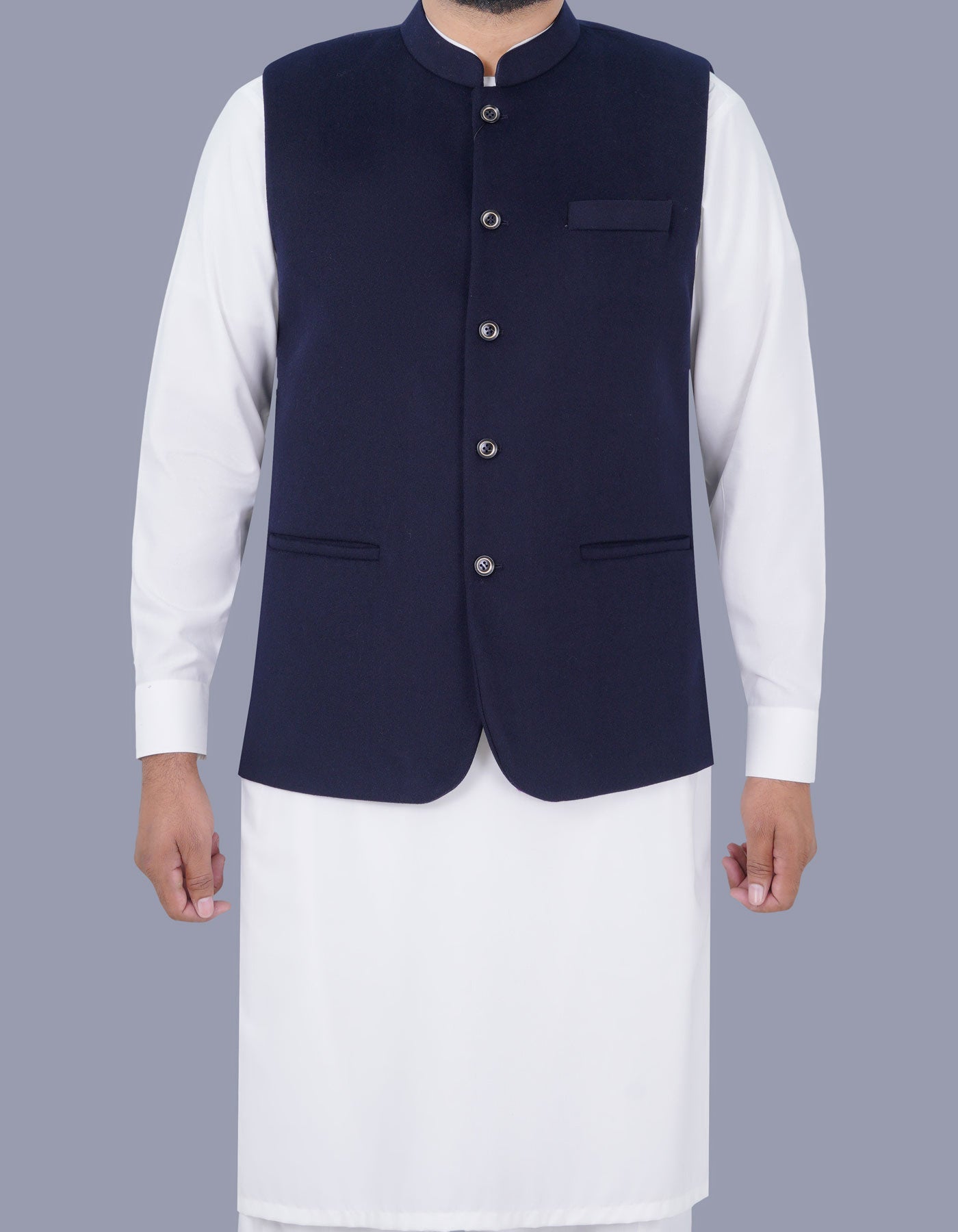 Navy Plain Waist Coat WC23100-13S-34