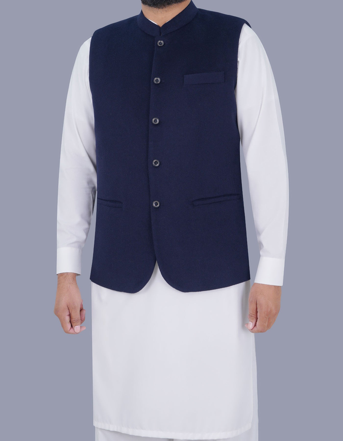 Navy Plain Waist Coat WC23100-17S-38