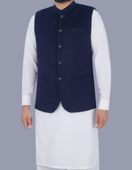 Navy Plain Waist Coat WC23100-17S-38