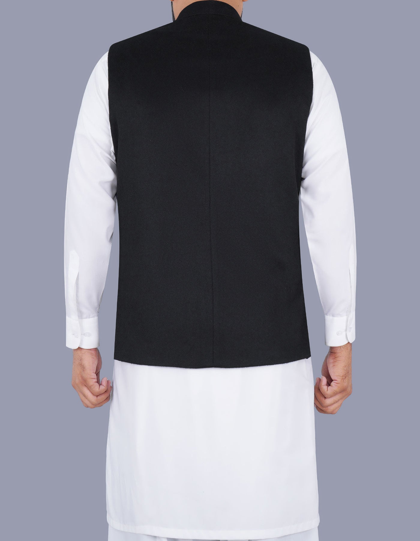 Black Plain Waist Coat WC23100-1S-40