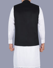 Black Plain Waist Coat WC23100-1S-40