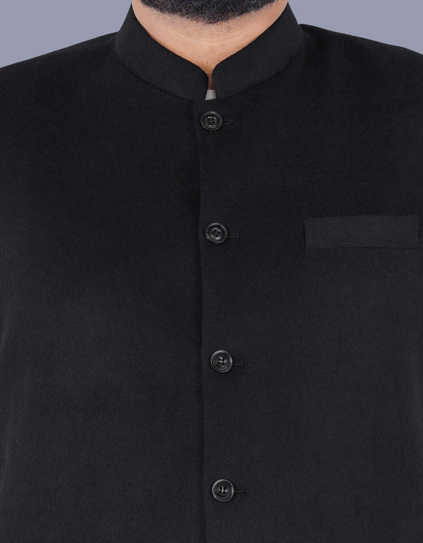 Black Plain Waist Coat WC23100-1S-36