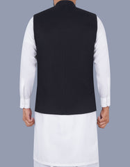 Black Plain Waist Coat WC23100-20S-40