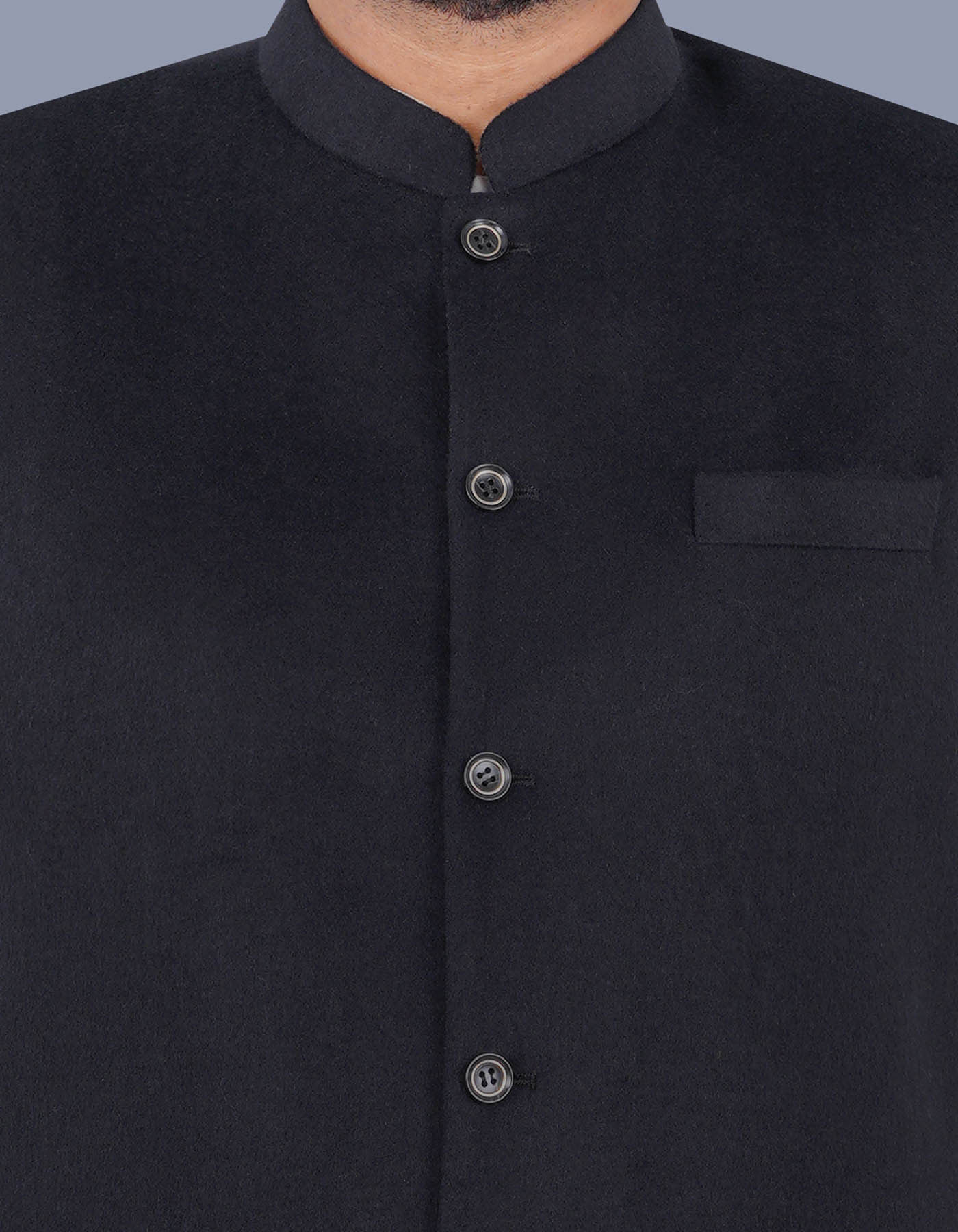 Black Plain Waist Coat WC23100-20S-36