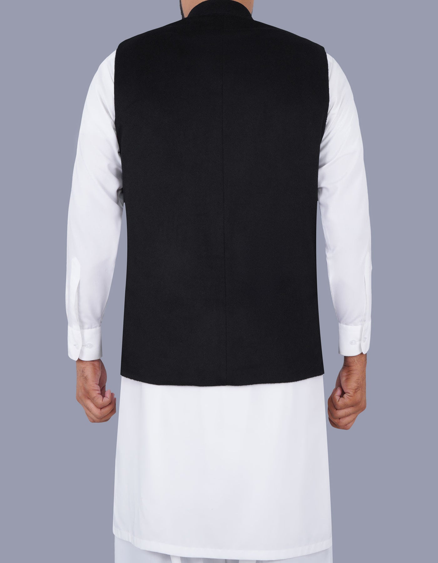 Black Plain Waist Coat WC23100-22S-40