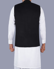 Black Plain Waist Coat WC23100-22S-40