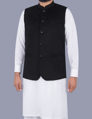 Black Plain Waist Coat WC23100-22S-38