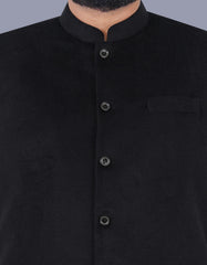 Black Plain Waist Coat WC23100-22S-36