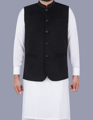 Black Plain Waist Coat WC23100-22S-34