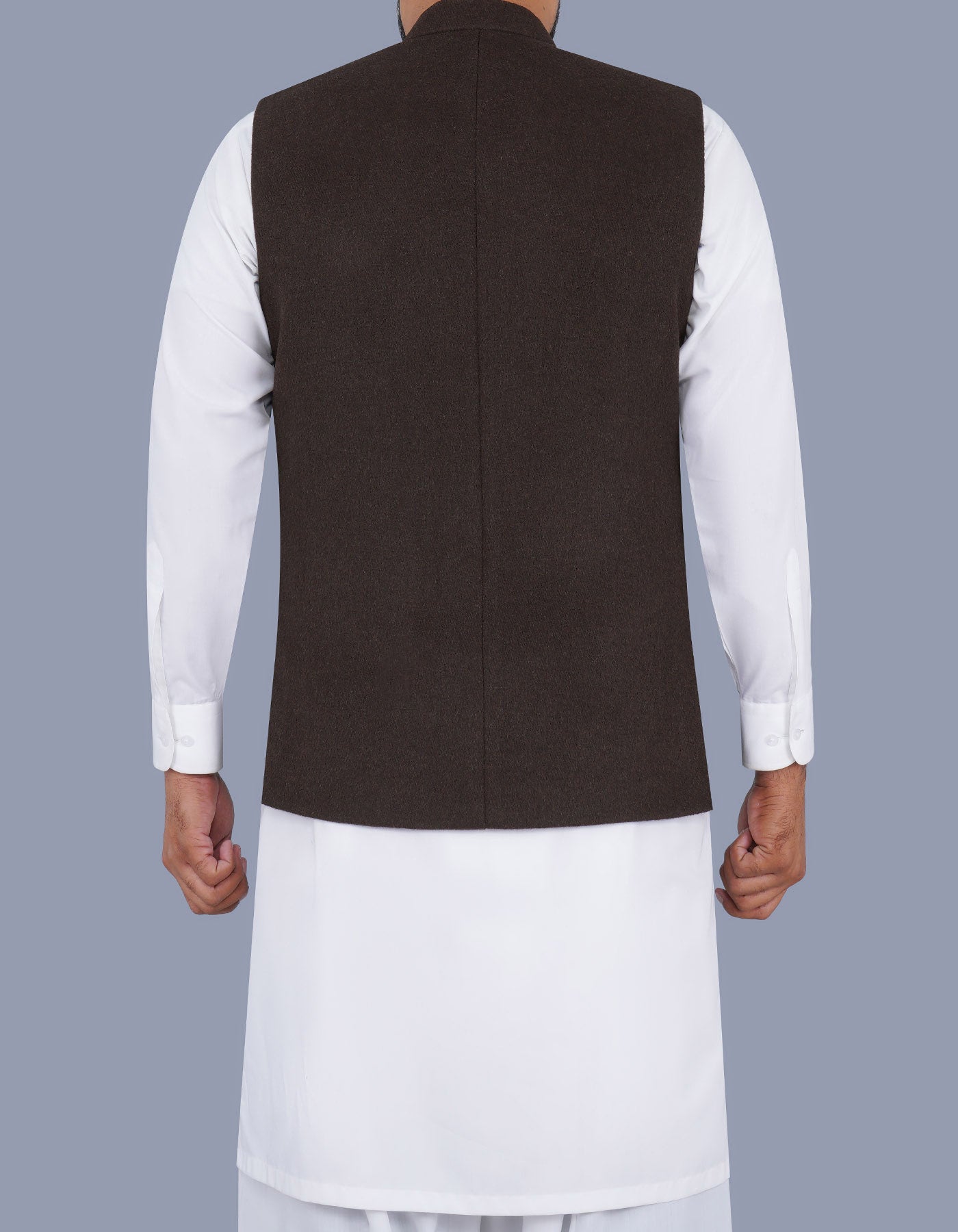 D Brown Plain Waist Coat WC23100-29S-40