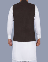 D Brown Plain Waist Coat WC23100-29S-40