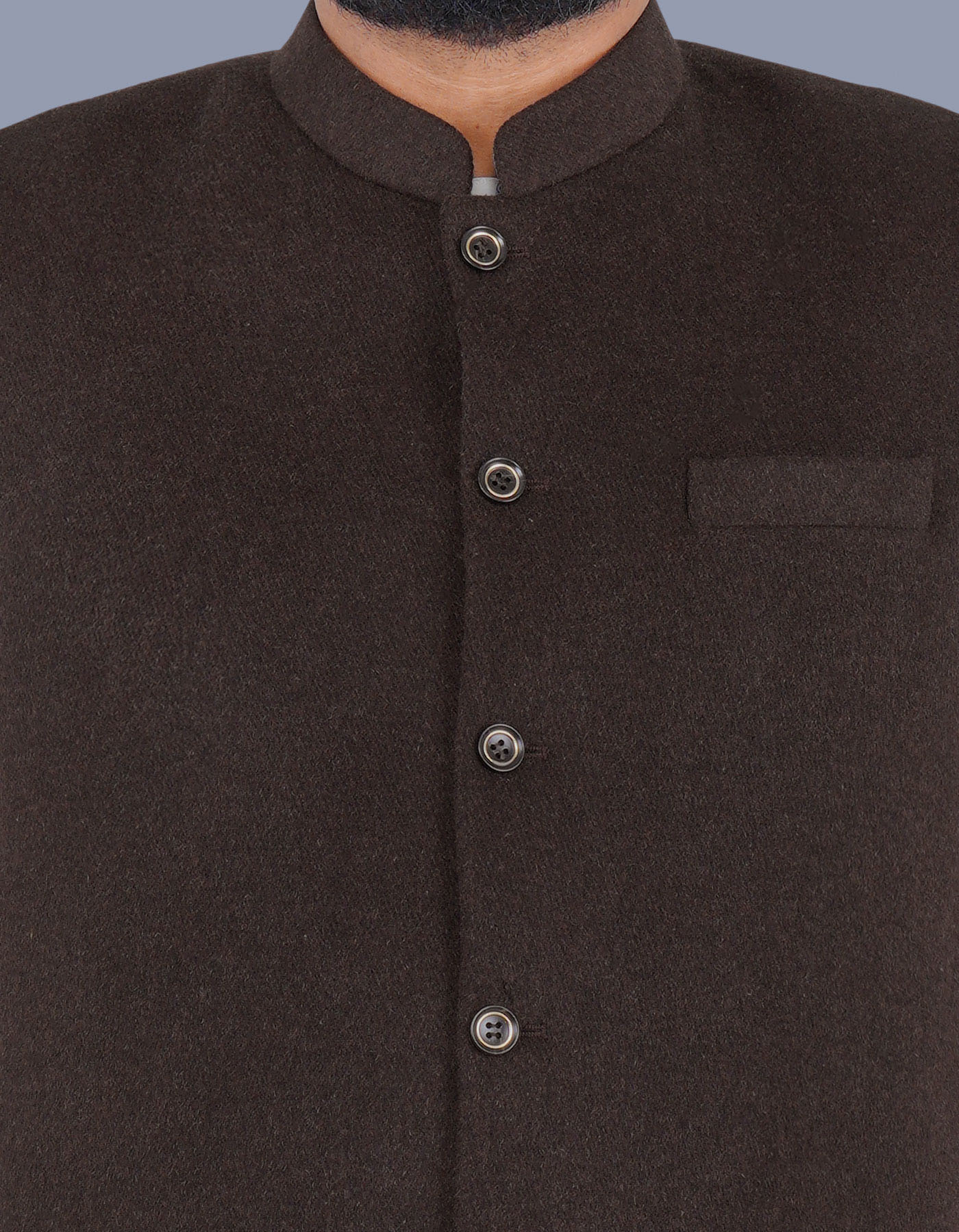 D Brown Plain Waist Coat WC23100-29S-36