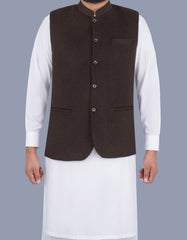 D Brown Plain Waist Coat WC23100-29S-34
