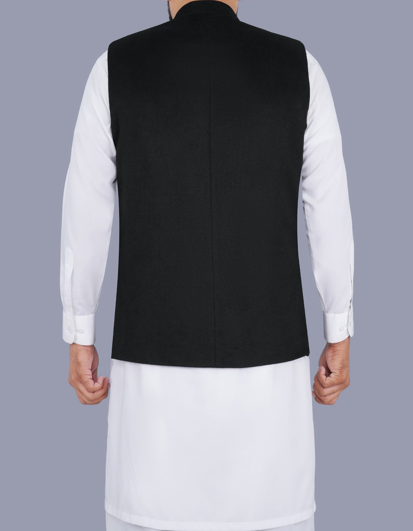 Black Plain Waist Coat WC23100-2S-40