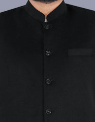 Black Plain Waist Coat WC23100-2S-36