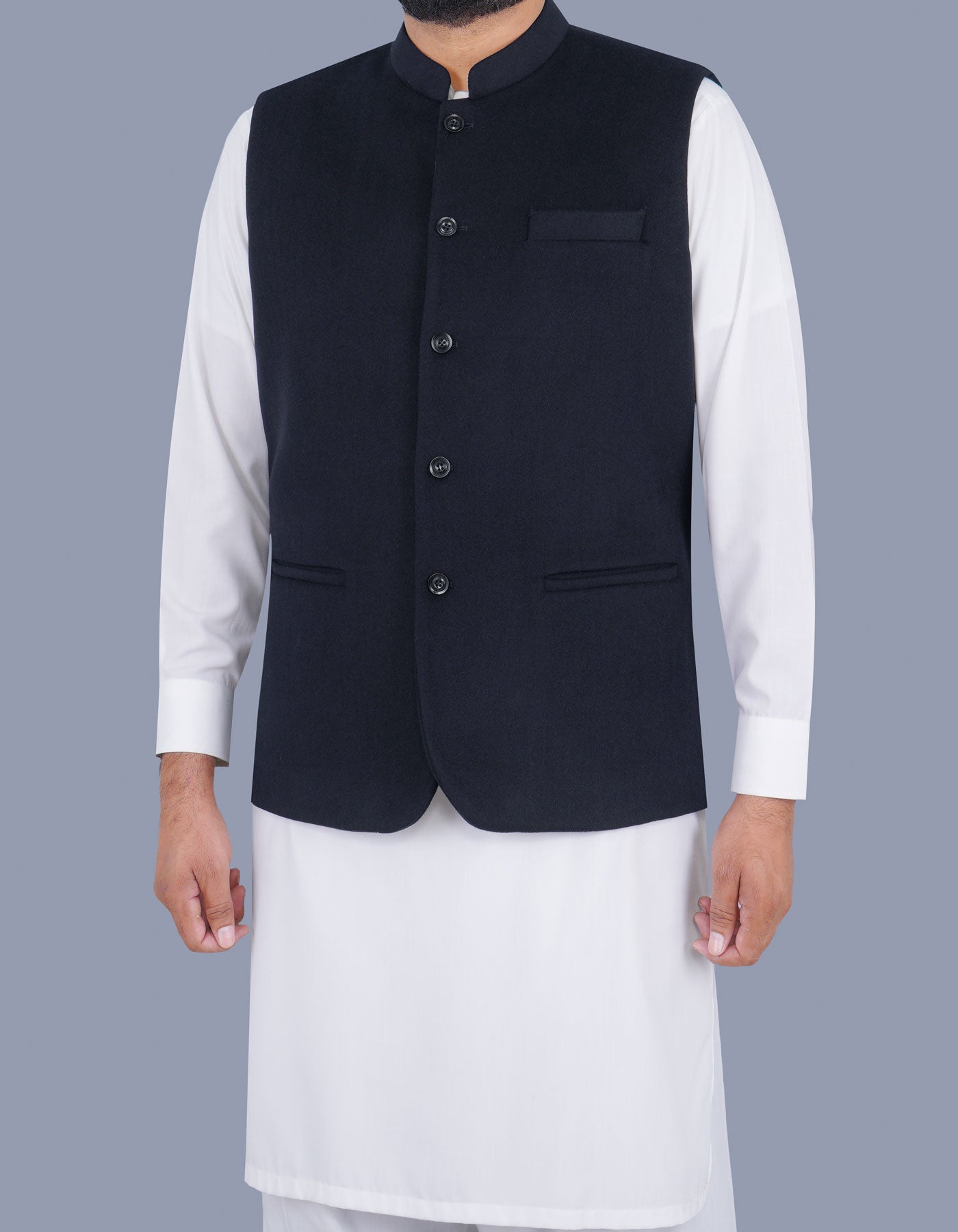 Navy Plain Waist Coat WC23100-3C-38