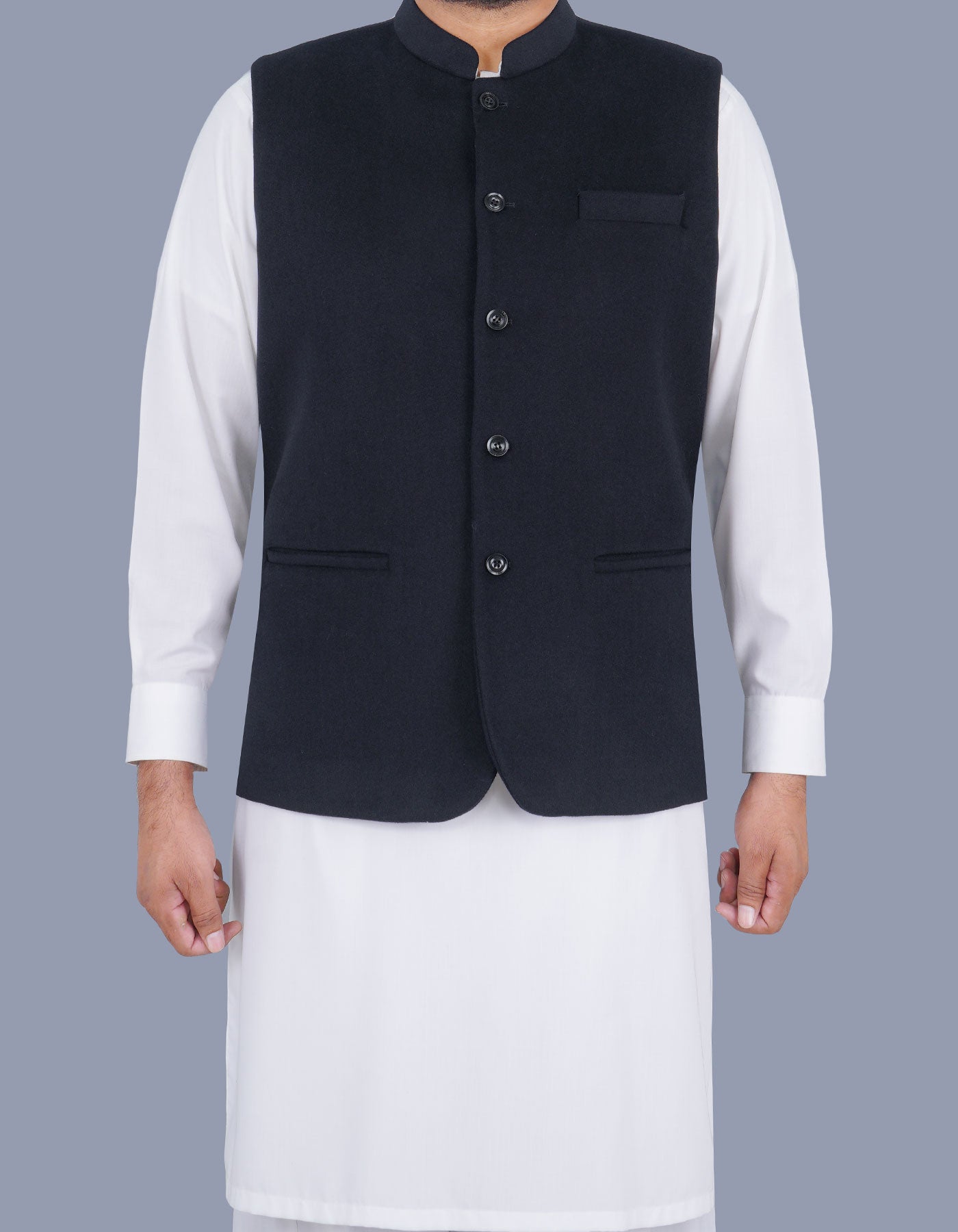 Navy Plain Waist Coat WC23100-3C-34