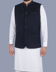 Navy Plain Waist Coat WC23100-3S-38