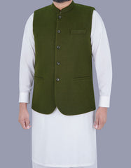 Green Plain Waist Coat WC23101-19C-38