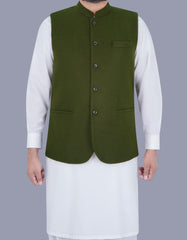 Green Plain Waist Coat WC23101-19C-34