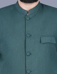 M Green Plain Waist Coat WC2314-4S-36