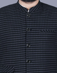 Black Check Waist Coat WC2315-3S-36