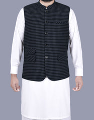 Black Check Waist Coat WC2315-3S-34