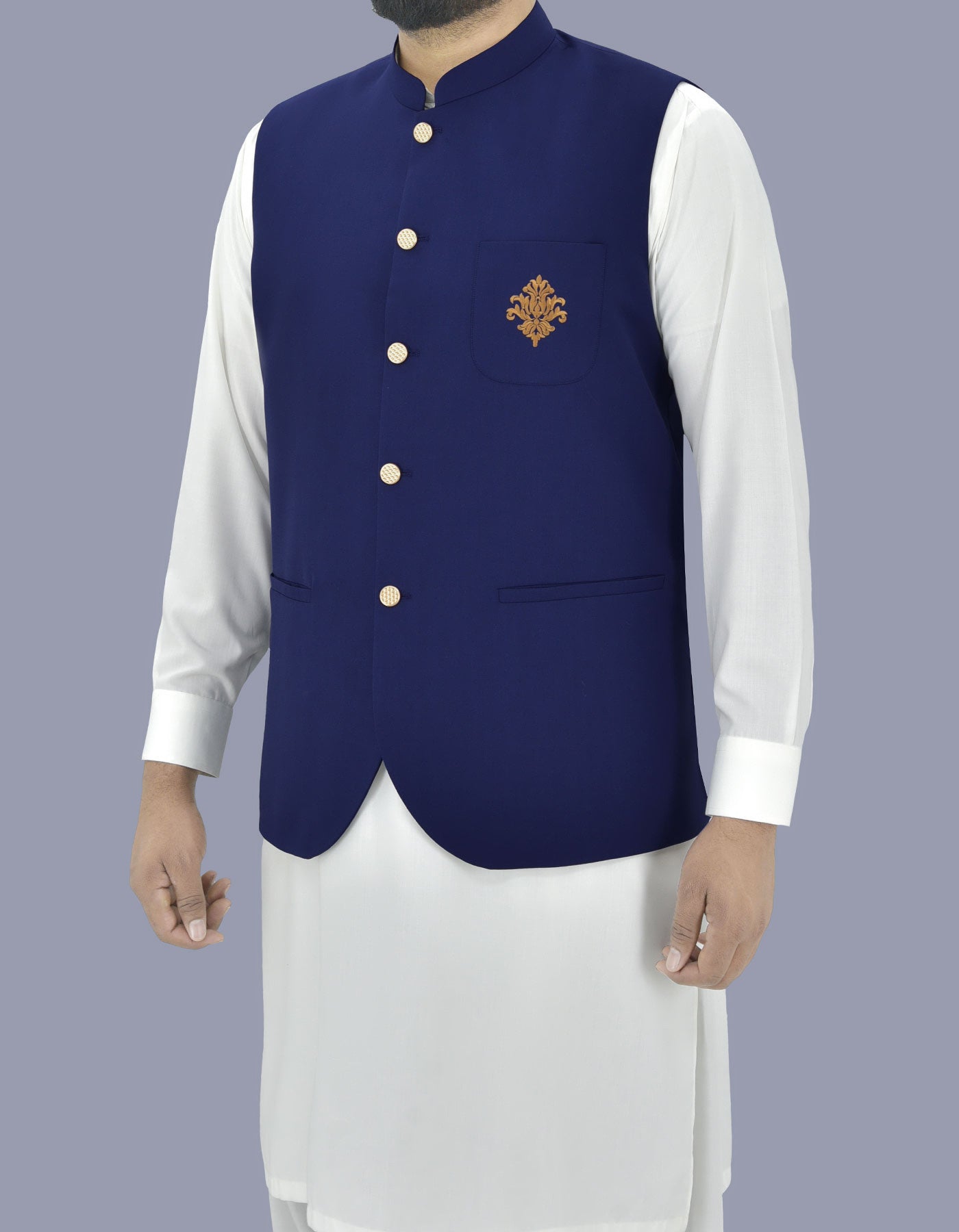 Royal Blue Plain Waist Coat WC2316-1C-38