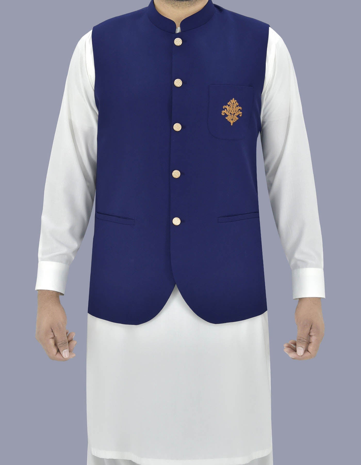 Royal Blue Plain Waist Coat WC2316-1C-34