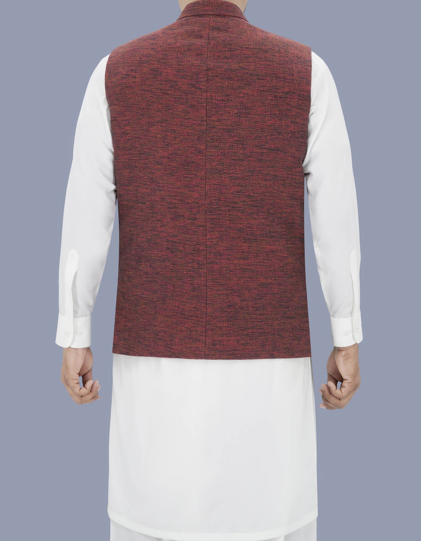 Burgundy Plain Waist Coat WC2317-7C-40