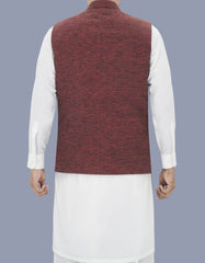 Burgundy Plain Waist Coat WC2317-7C-40