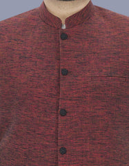 Burgundy Plain Waist Coat WC2317-7C-36