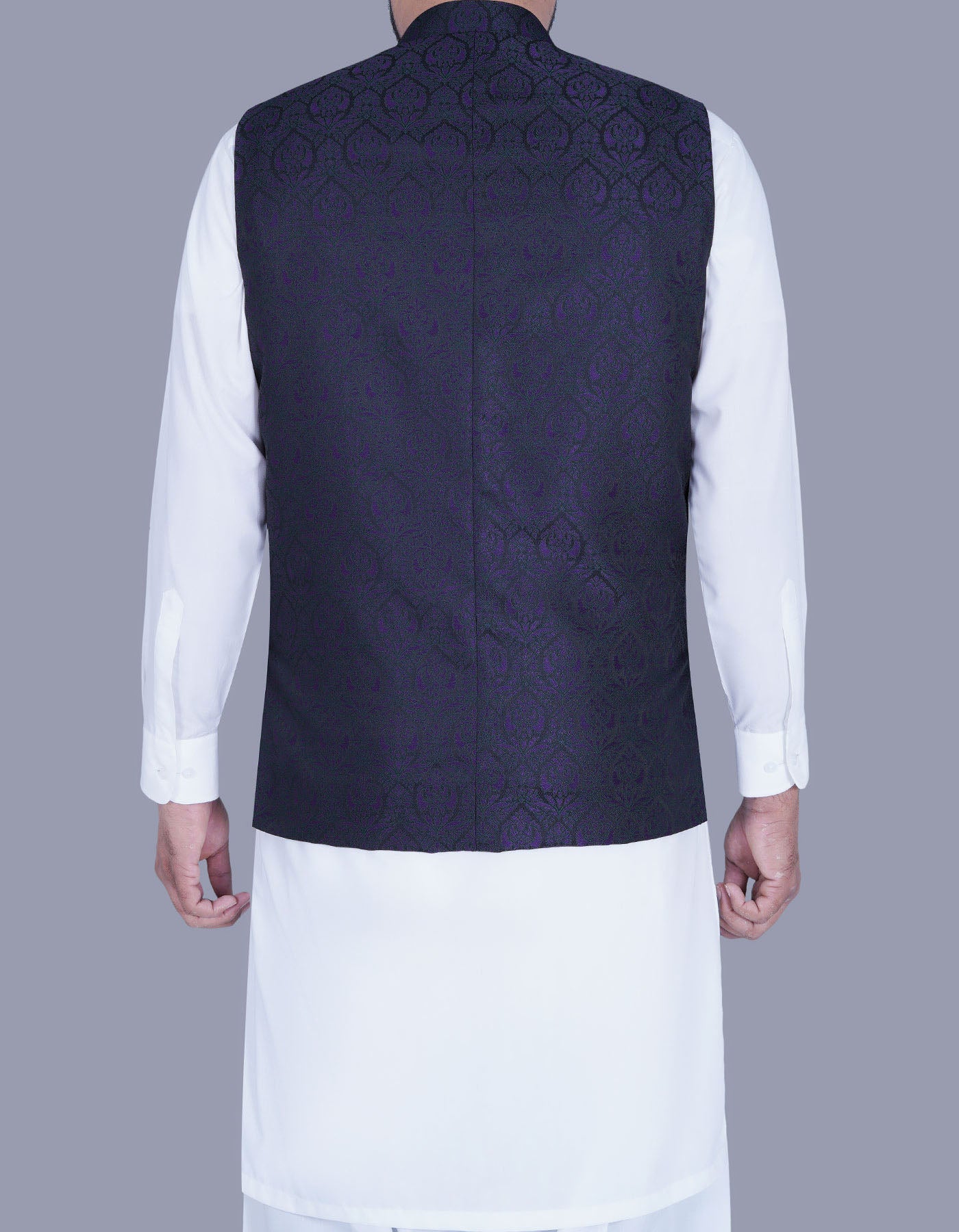 Black Self Waist Coat WC2338S-40