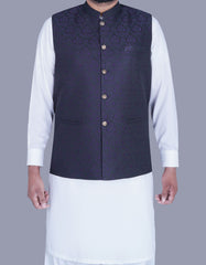 Black Self Waist Coat WC2338S-34