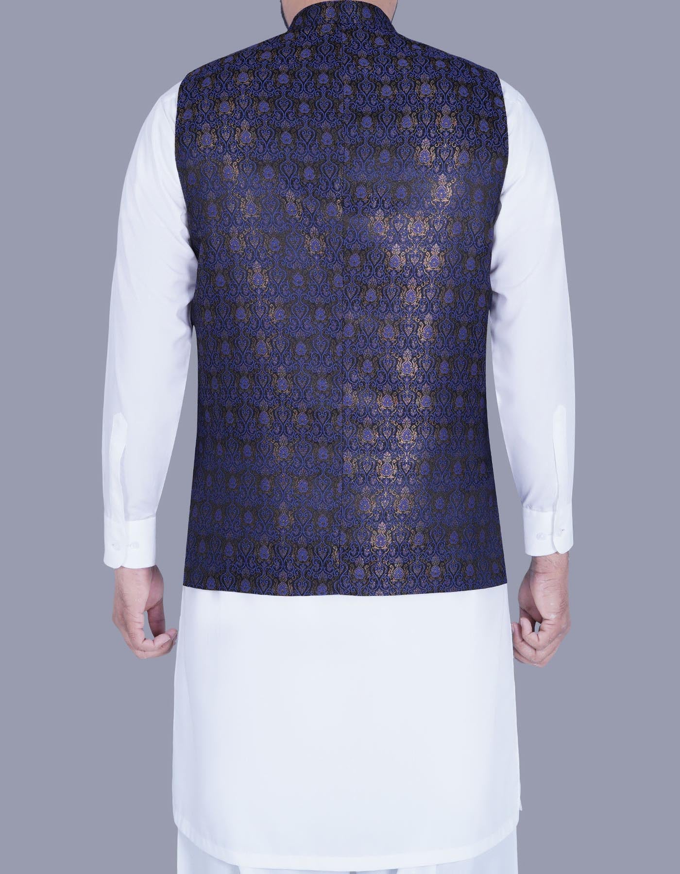 Blue Self Waist Coat WC2340S-40