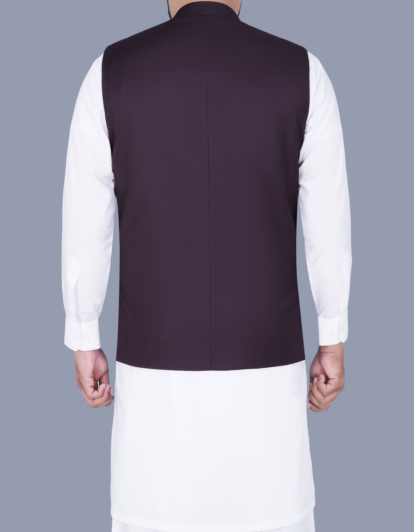 D Brown Plain Waist Coat WC2375-4S-40