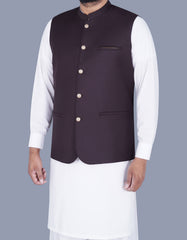 D Brown Plain Waist Coat WC2375-4S-38
