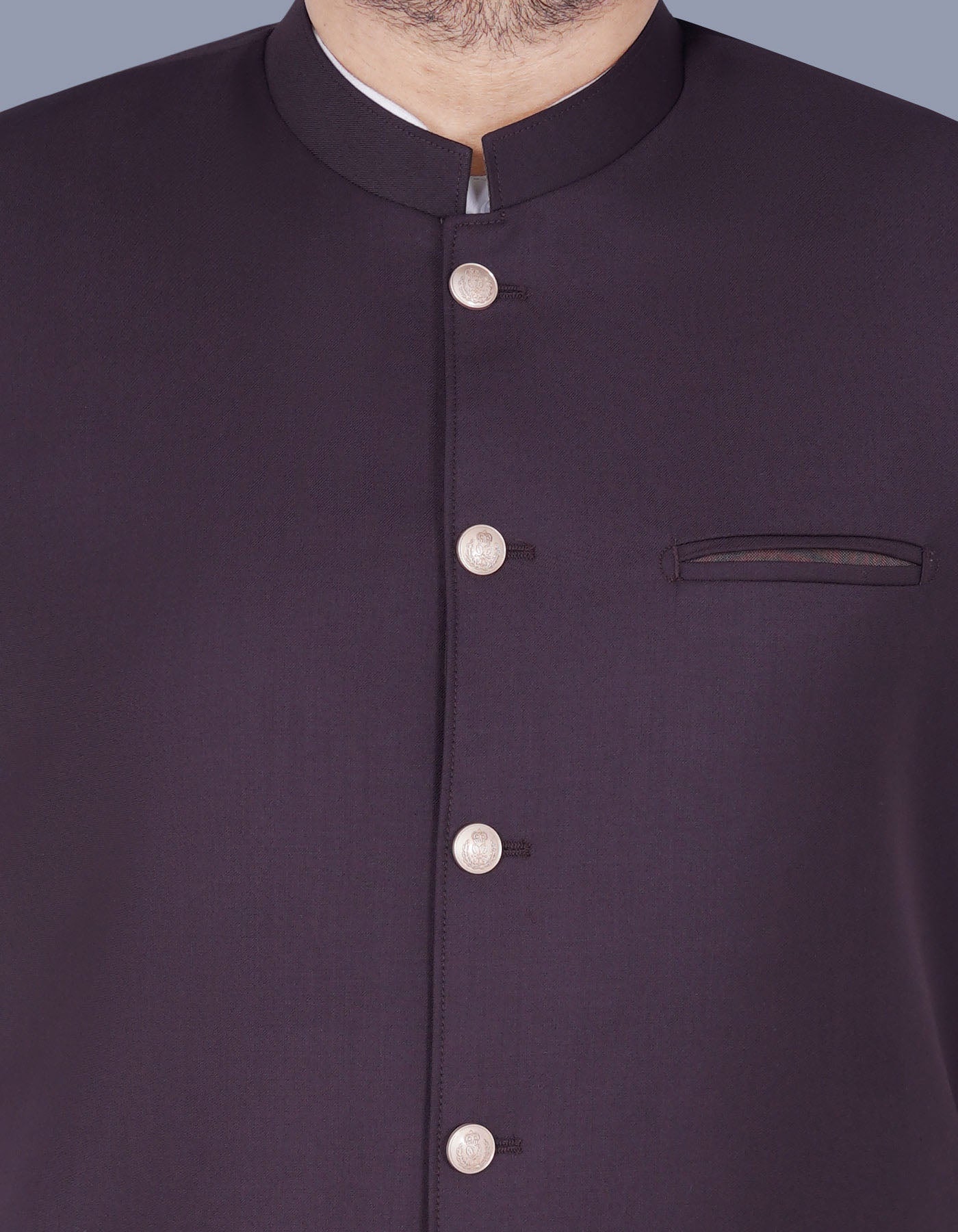D Brown Plain Waist Coat WC2375-4S-36