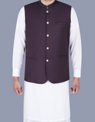 D Brown Plain Waist Coat WC2375-4S-34