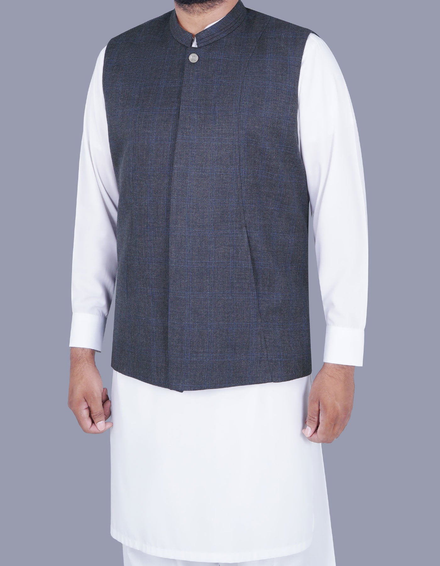 Charcoal Check Waist Coat WC2376-2C-38