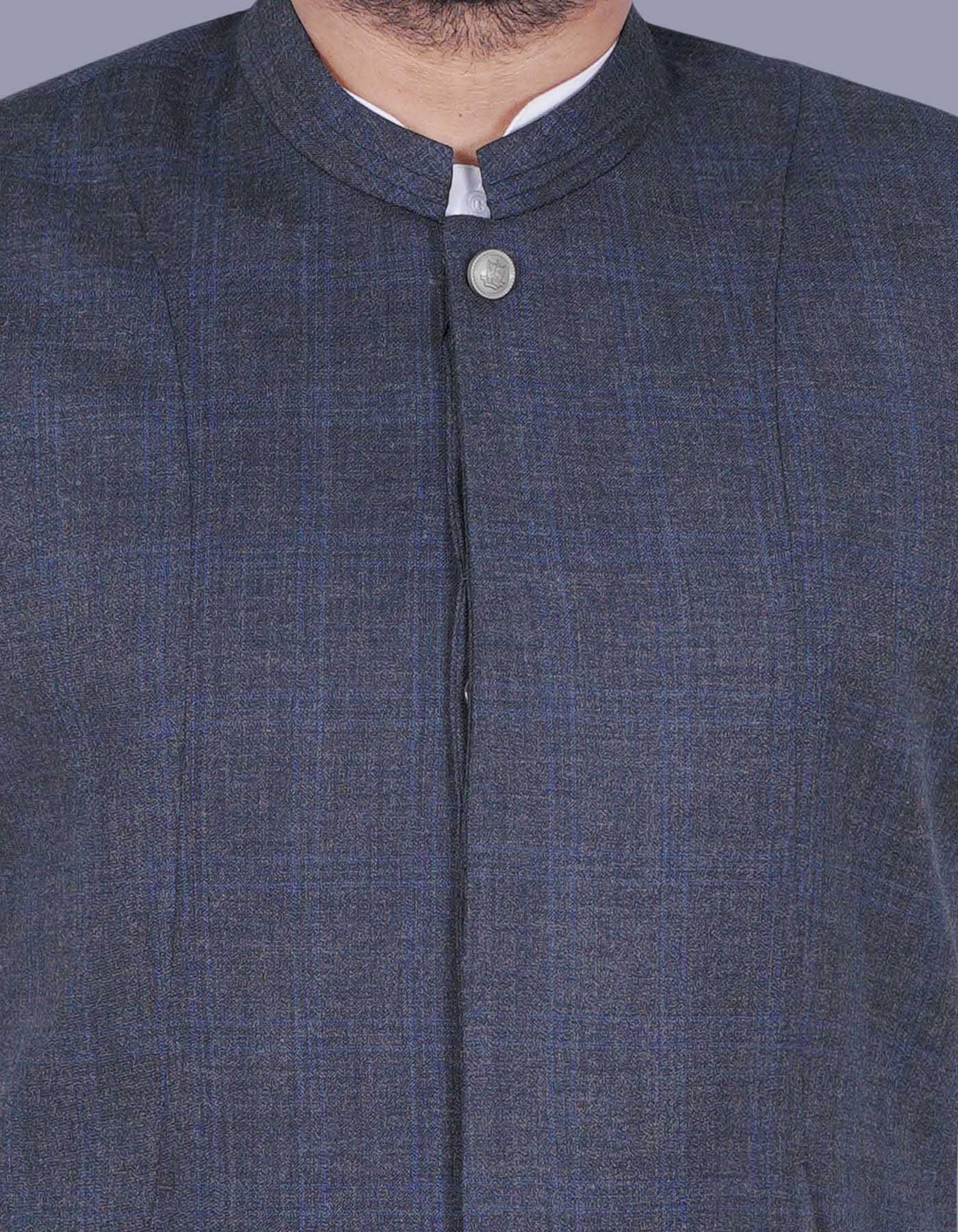 Charcoal Check Waist Coat WC2376-2C-36