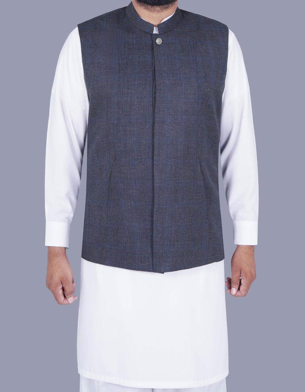 Charcoal Check Waist Coat WC2376-2C-34