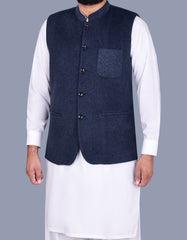 Blue Plain Waist Coat WC2381-19S-38