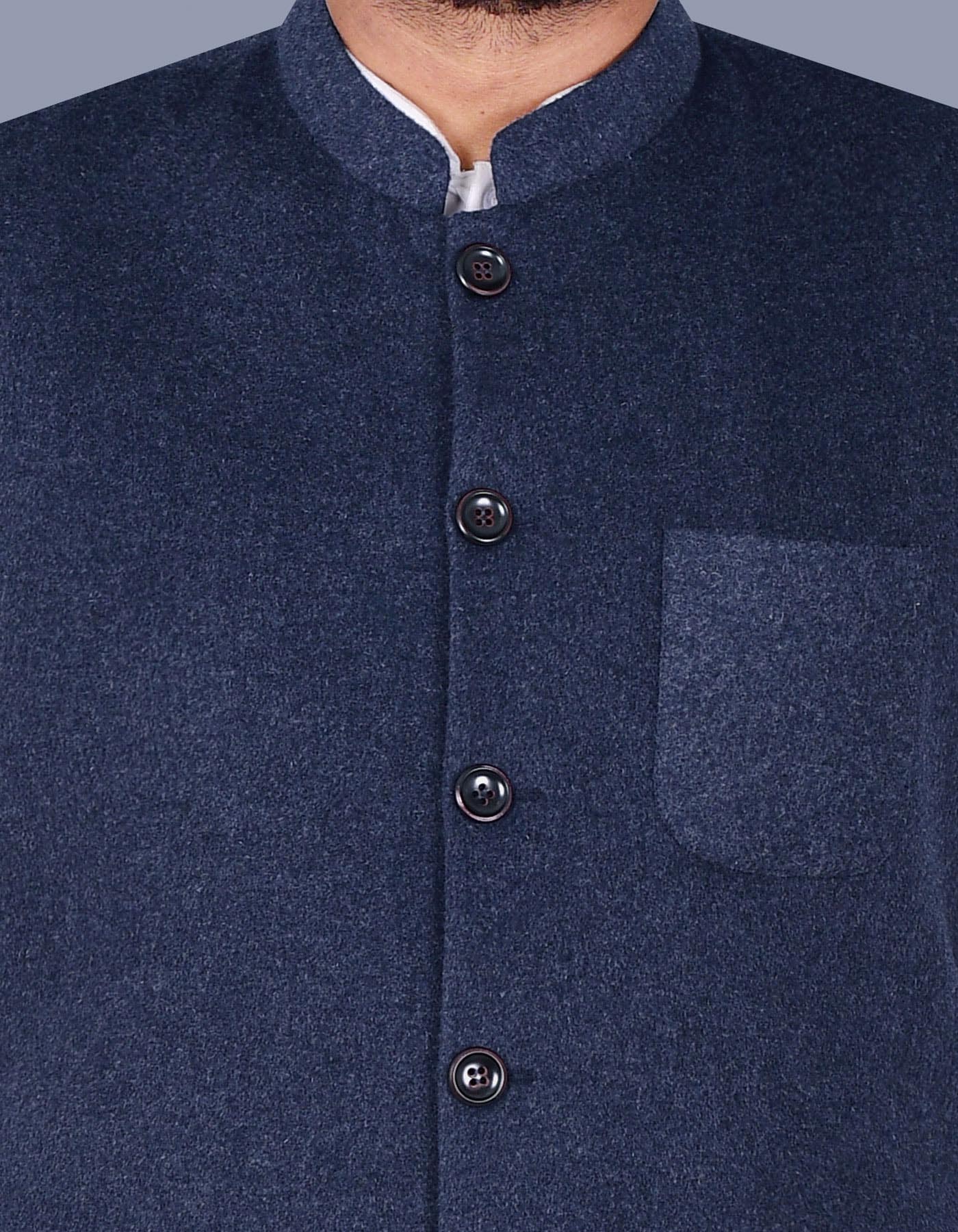 Blue Plain Waist Coat WC2381-19S-36