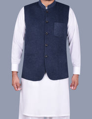 Blue Plain Waist Coat WC2381-19S-34