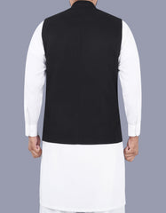 Black Plain Waist Coat WC2381-6S-40