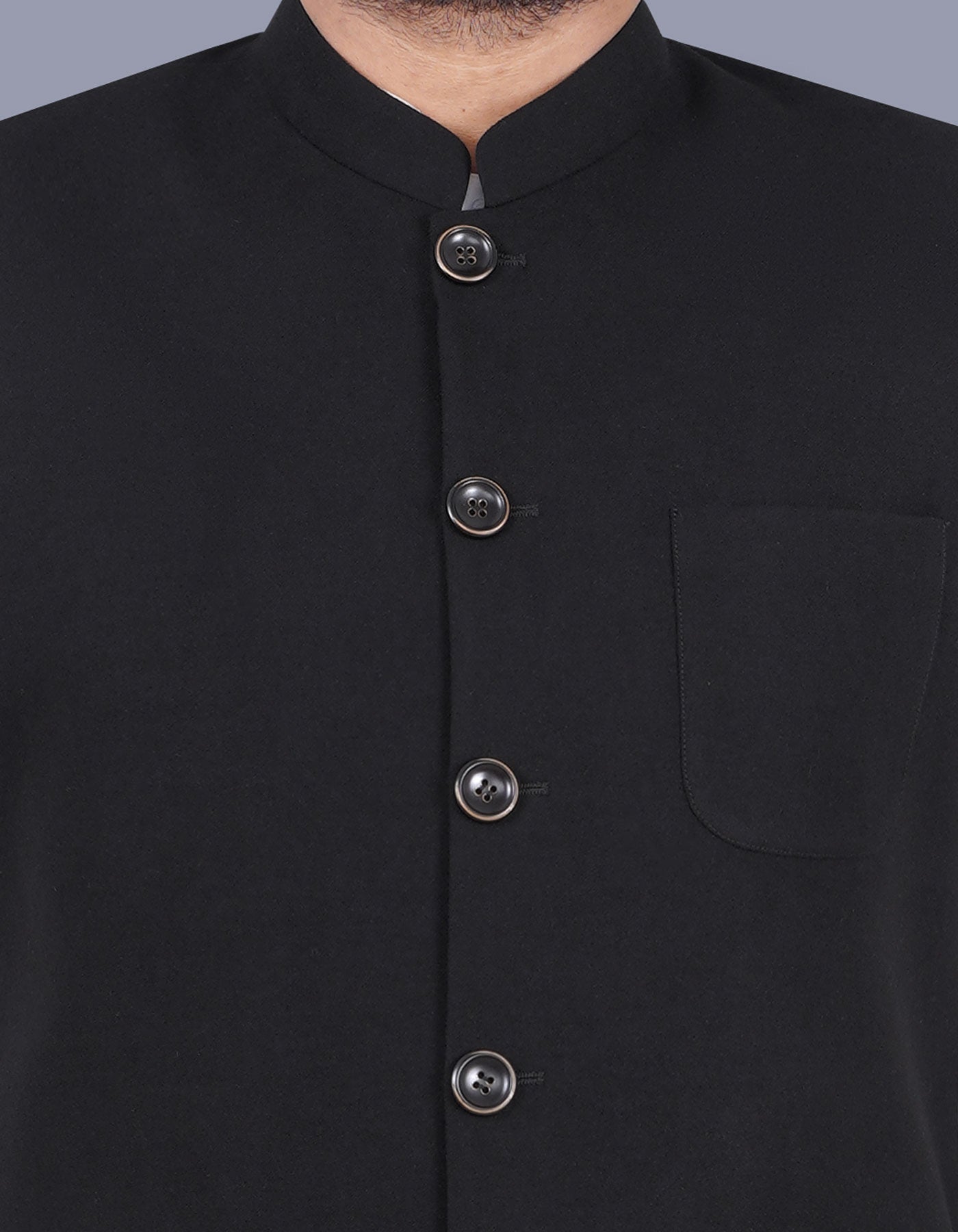 Black Plain Waist Coat WC2381-6S-36